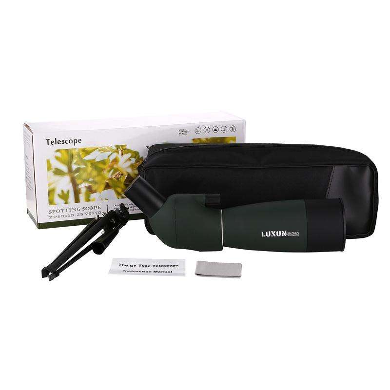 LUXUN 25-75x70 Outdoor High-definition Night Vision Bird Watching Astronomical Telescope(Dark Green)