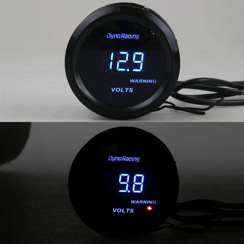 Car Modified 12V Universal 52mm Blue Light Digital Display Meter, Style:Voltmeter