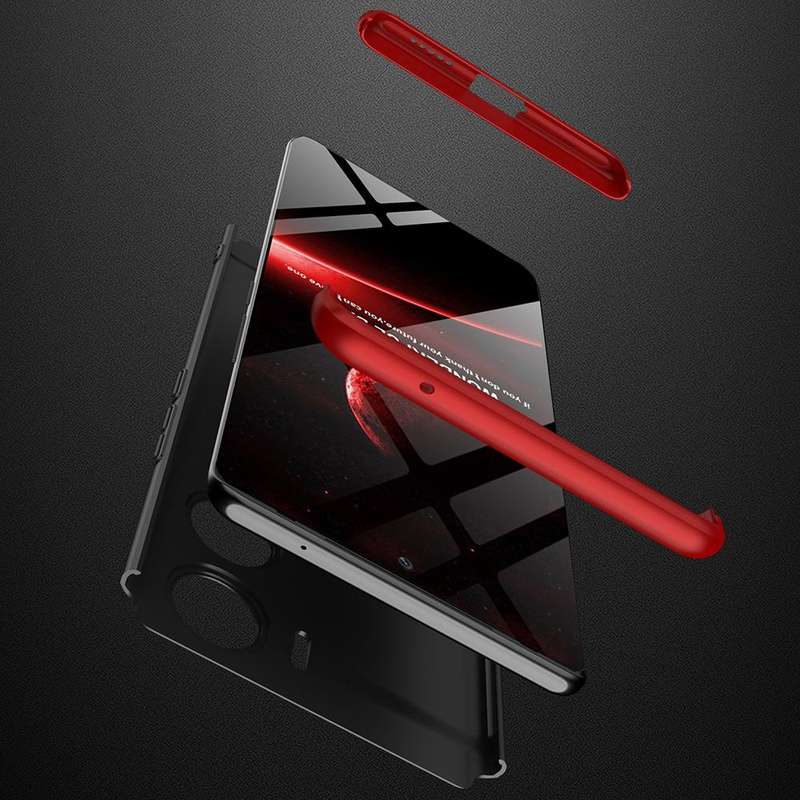 For vivo V29e GKK Three Stage Splicing Full Coverage PC Phone Case(Black Red)