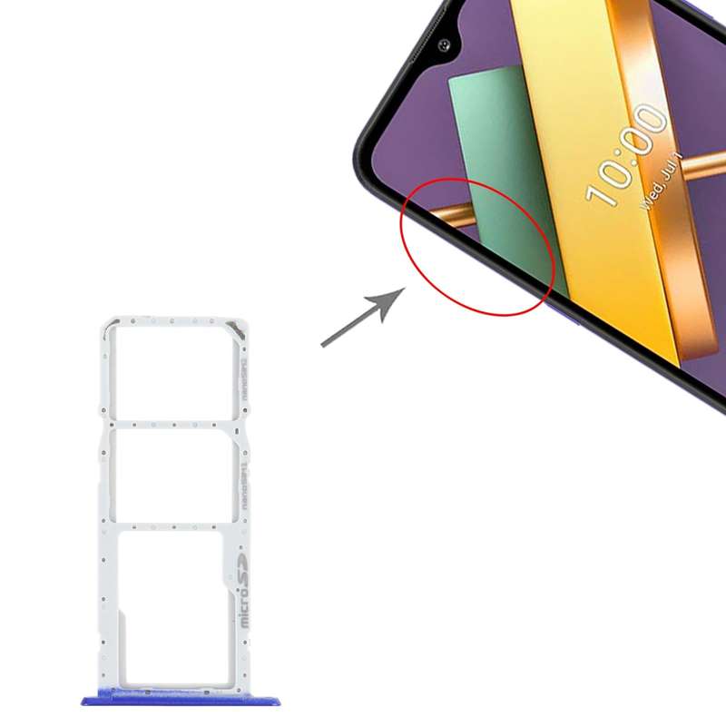 SIM Card Tray + SIM Card Tray + Micro SD Card Tray for LG K22 LMK200Z LMK200E LMK200B LM-K200 (Blue)
