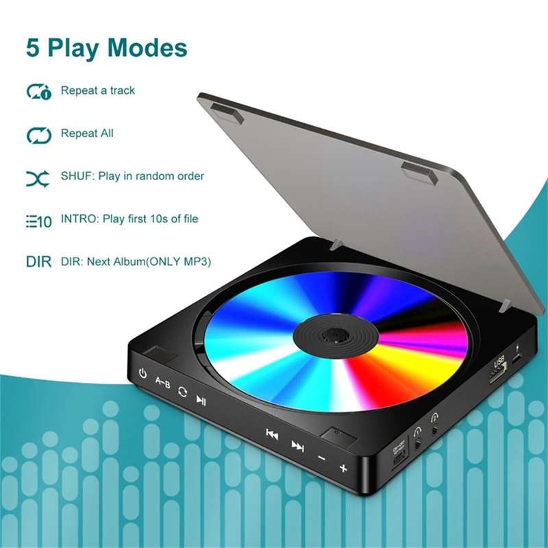 Kecag KC-708 Portable Retro Disc Album CD Player(Black)