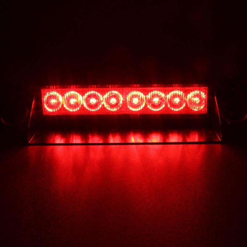 8W 800LM 8-LED Red Light 3-Modes Adjustable Angle Car Strobe Flash Dash Emergency Light Warning L...