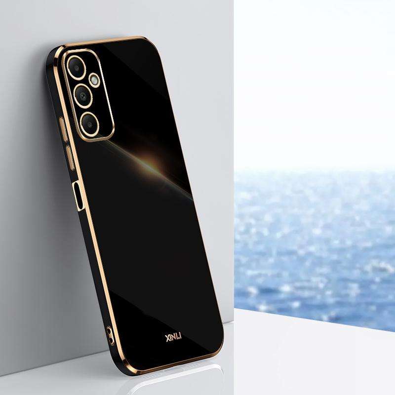 For Samsung Galaxy A05s XINLI Straight Edge 6D Electroplate TPU Phone Case(Black)