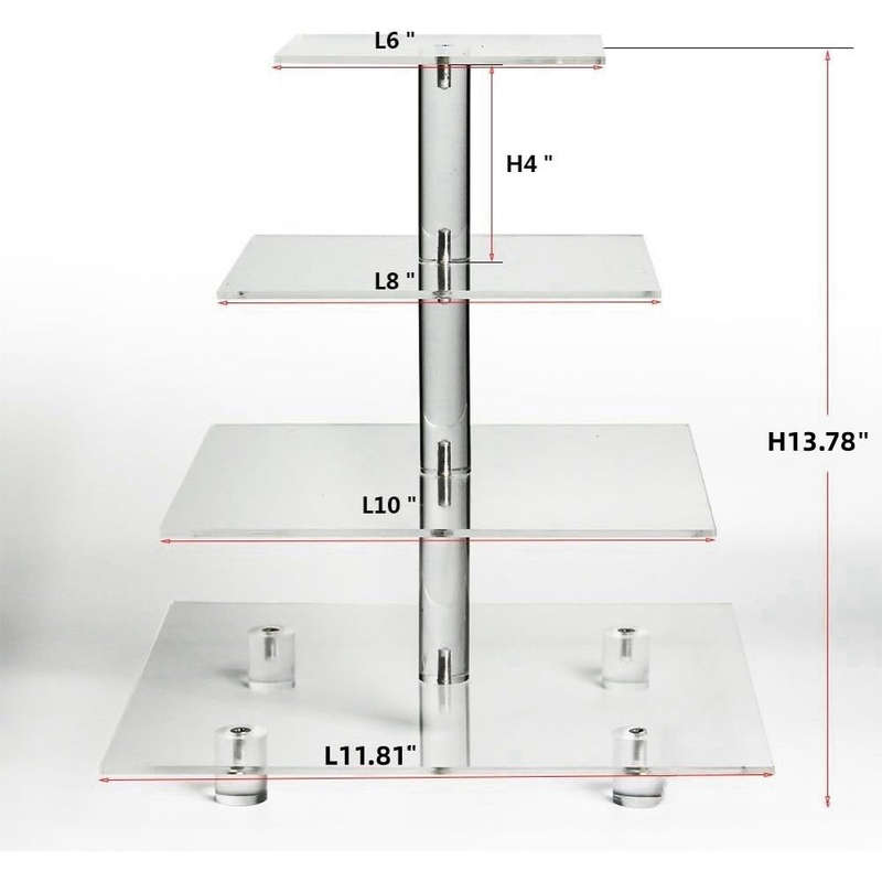 YX065 4 Tier Acrylic Square Cupcake Stand