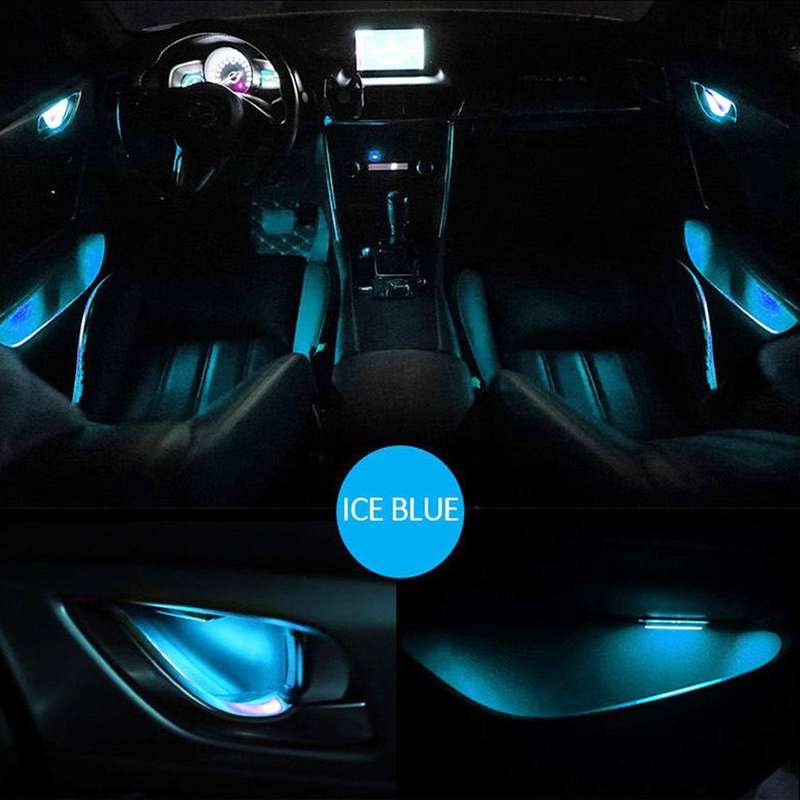 4 PCS Universal Car LED Inner Handle Light Atmosphere Lights Decorative Lamp DC12V / 0.5W Cable L...