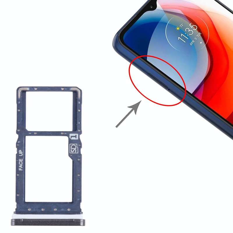 For Motorola Moto G Play 2021 SIM Card Tray + Micro SD Card Tray (Black)