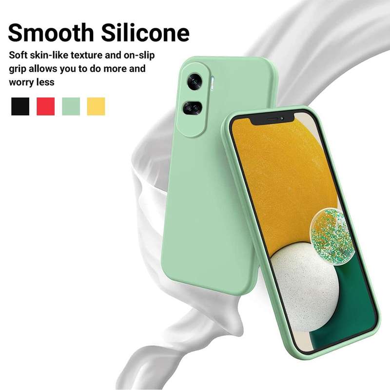For Honor 90 Lite / X50i Pure Color Liquid Silicone Shockproof Phone Case(Green)