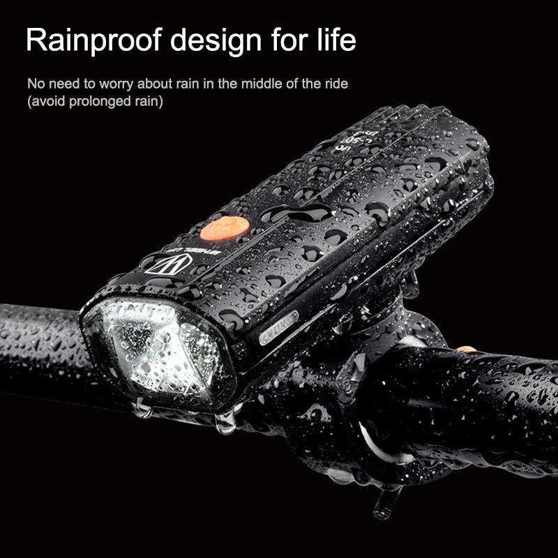 WHEEL UP USB Rechargeable LED Bicycle Headlights Mountain Bike Front Lights, Style:800 lumens