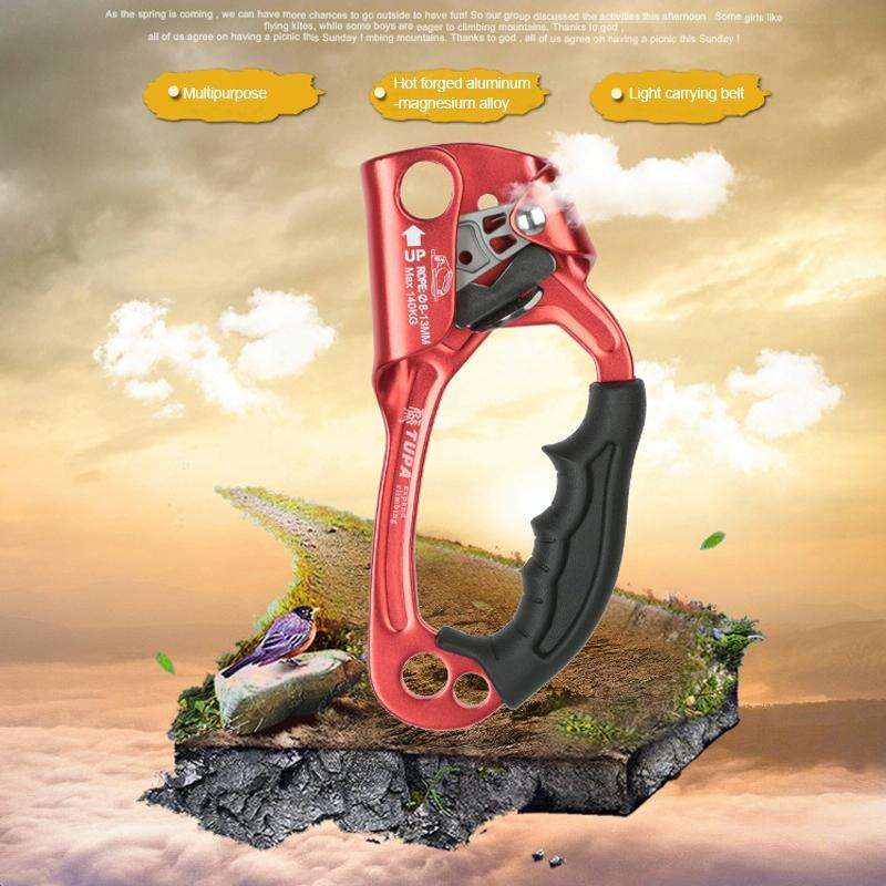 XINDA TP-8606 Outdoor Rock Climbing Aerial Work Anti-fall Handheld Rope Gripper for 8-12mm Diamet...