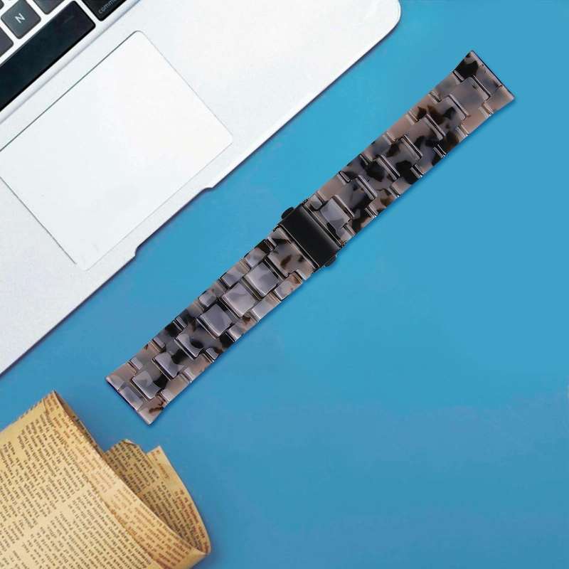 For Fitbit Versa 4 / Sense 2 Universal Resin Watch Band(Dark Grey)