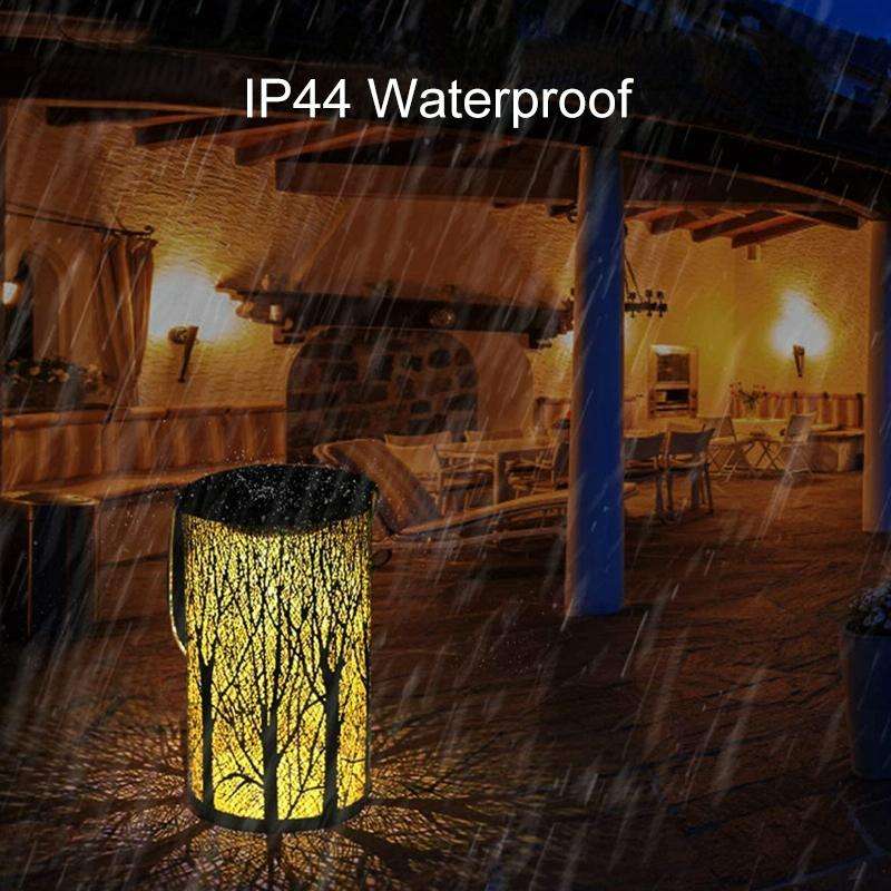 Outdoor Solar Wrought Iron Projection Lamp Hollow Wall Hanging Portable Garden Decorative Lamp, S...
