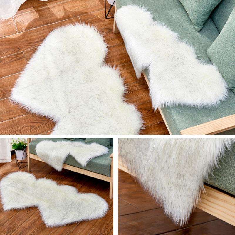 Creative Double Heart Imitation Wool Carpet Sofa Cushion Mat Plush Bedroom Living Room Floor Rugs...