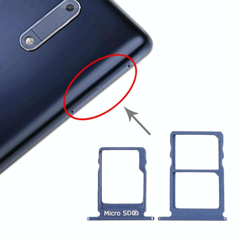 SIM Card Tray + SIM Card Tray + Micro SD Card Tray for Nokia 5 / N5 TA-1024 TA-1027 TA-1044 TA-10...