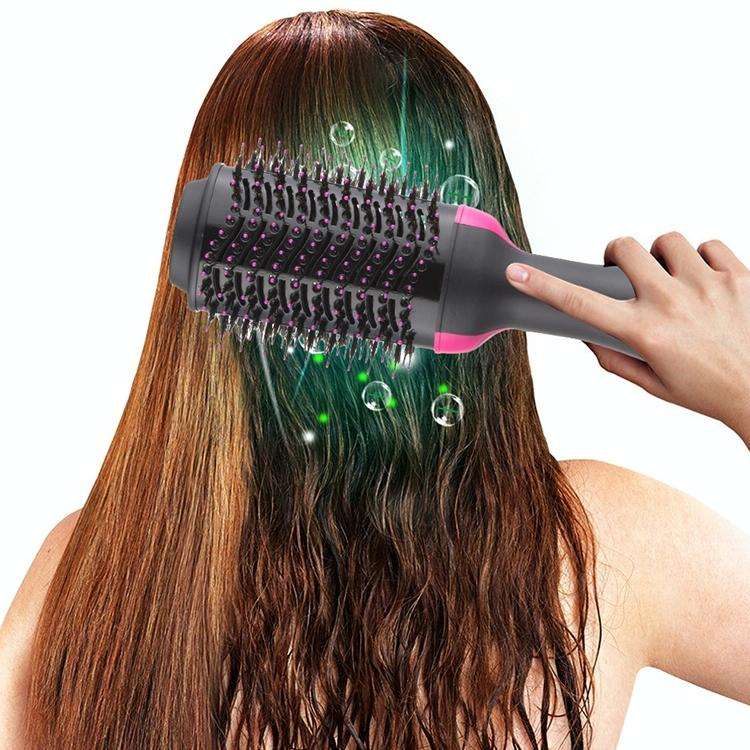2 in 1 Multi-functional Comb Styling Rotating Hot Hair Dryer Straightener Curler UK Plug