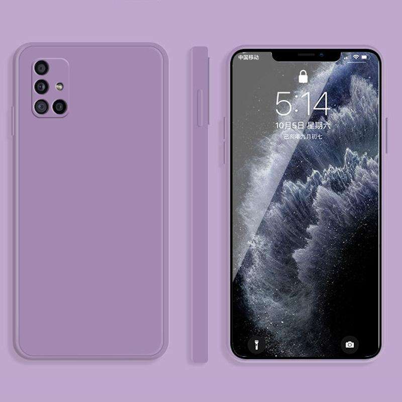 For Samsung Galaxy A31 Solid Color Imitation Liquid Silicone Straight Edge Dropproof Full Coverag...