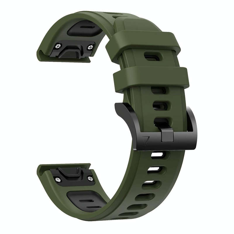 For Garmin Approach S62 22mm Two-Color Sports Silicone Watch Band(Army Green + Black)