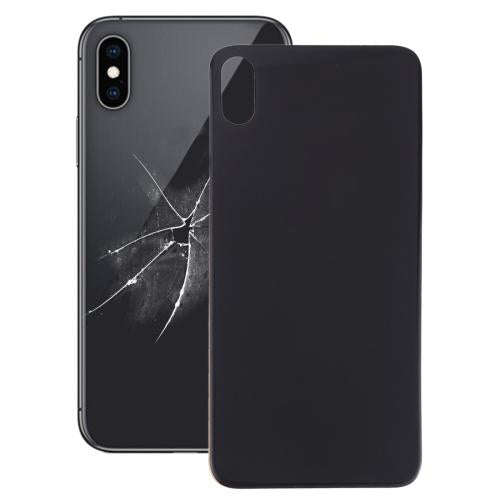 Easy Replacement Big Camera Hole Glass Back Battery Cover with Adhesive for iPhone XS Max(Black)