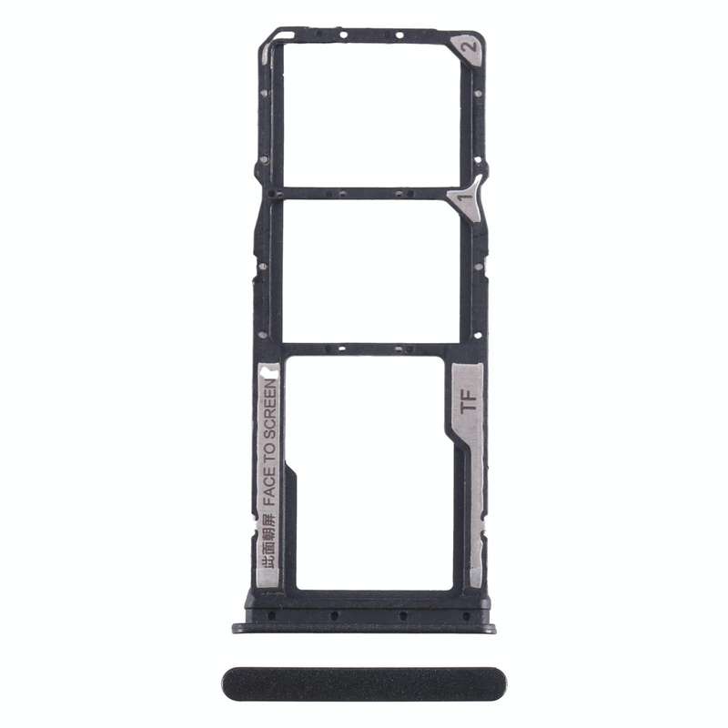 For Xiaomi Poco C65 SIM Card Tray + SIM Card Tray + Micro SD Card Tray (Black)