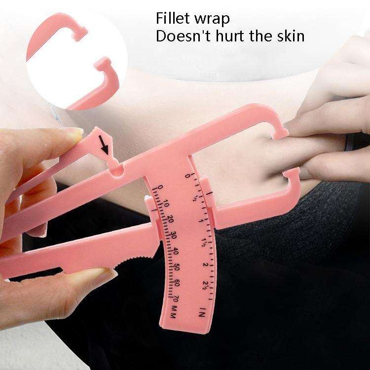 10 PCS Sebaceous Pliers Fat Clip Fat Thickness Measuring Ruler Body Fat Meter(Beige Double Scale)