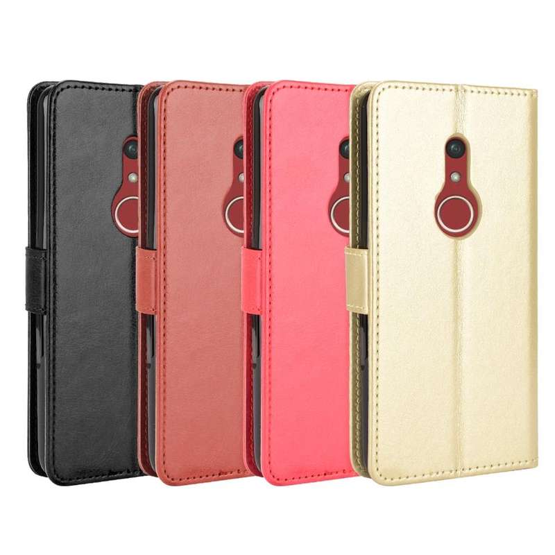 For Fujitsu Arrows Be4 Plus / F-41B Crazy Horse Texture Horizontal Flip Leather Case with Holder ...