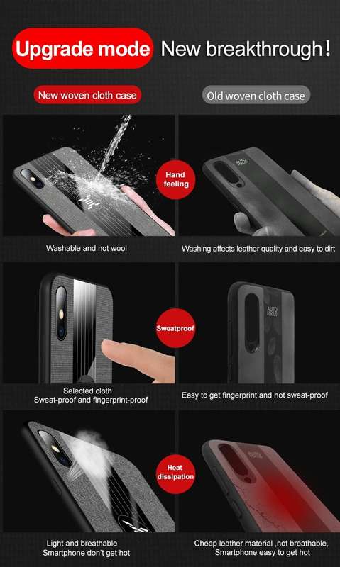 For iPhone X / XS XINLI Stitching Cloth Texture Shockproof TPU Protective Case with Ring Holder(B...