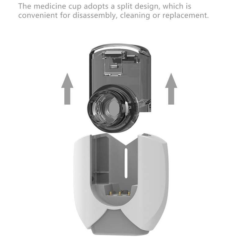 Hands-free Wearable Micro-mesh Nebulizer for Adults and Children ,Style: With US Plug(Silver White)