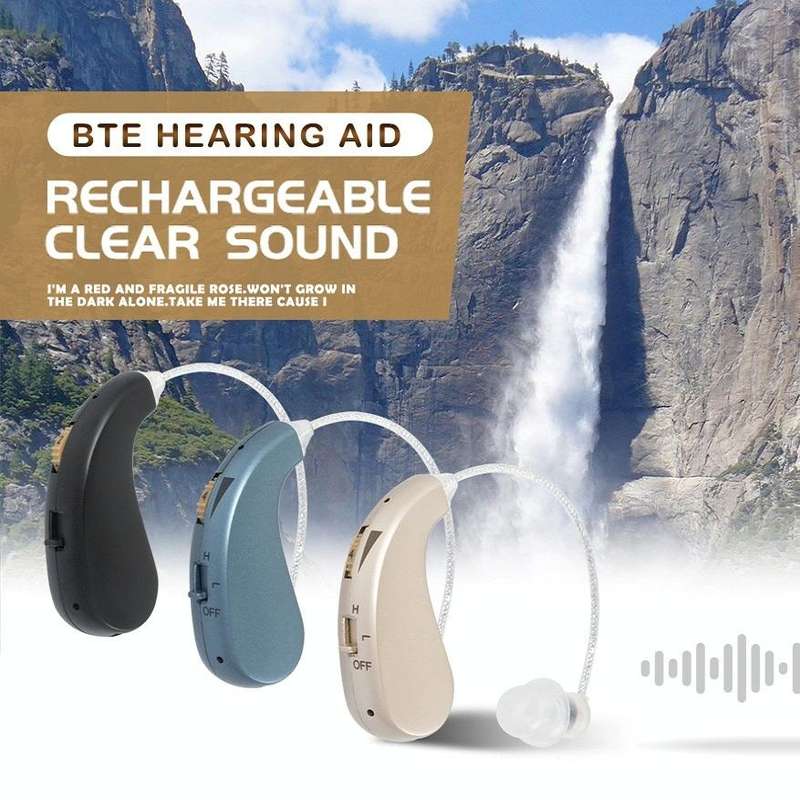 Portable Rechargeable Invisible Hearing Aid US Plug(Blue)