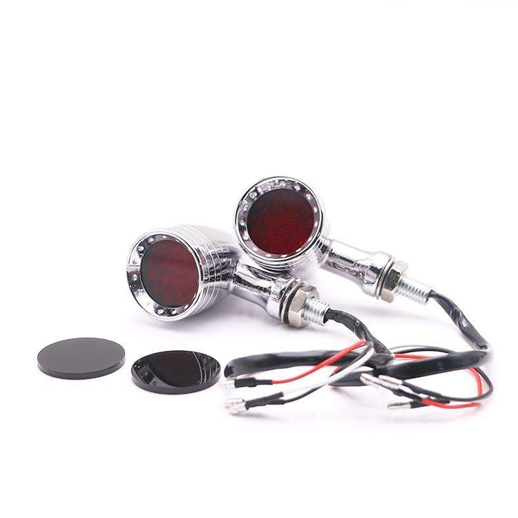 Z006 1 Pair 12V Modified Universal Motorcycle LED Turn Signal(Electroplating)