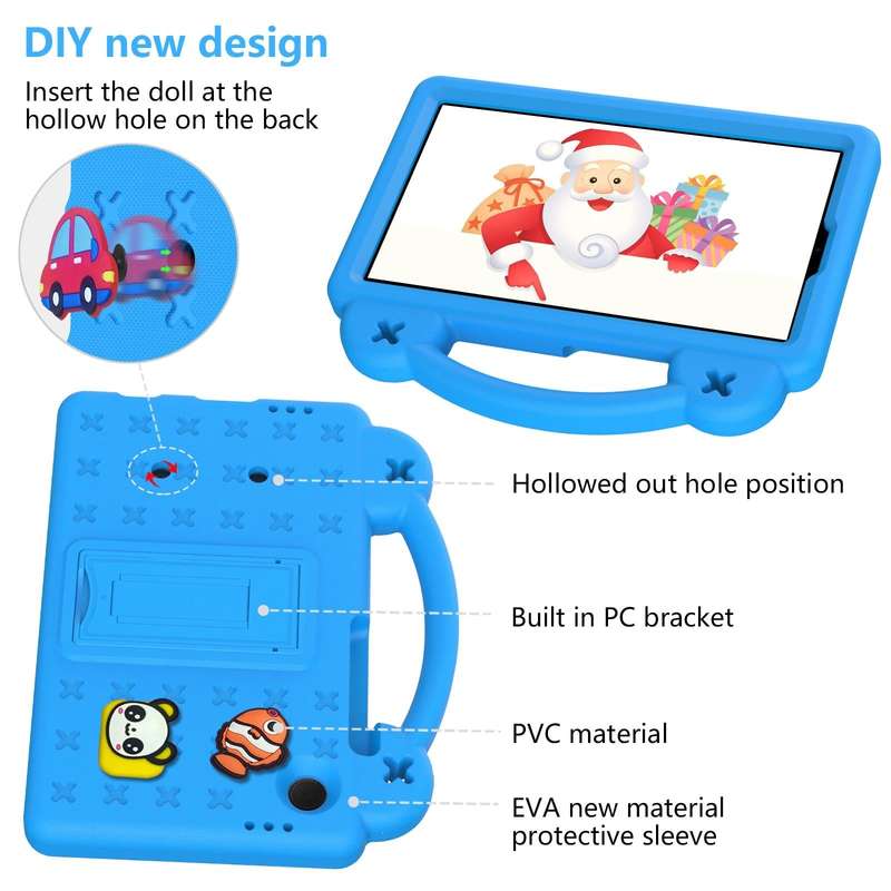 For Samsung Galaxy Tab A9 Handle Kickstand Children EVA Shockproof Tablet Case(Sky Blue)
