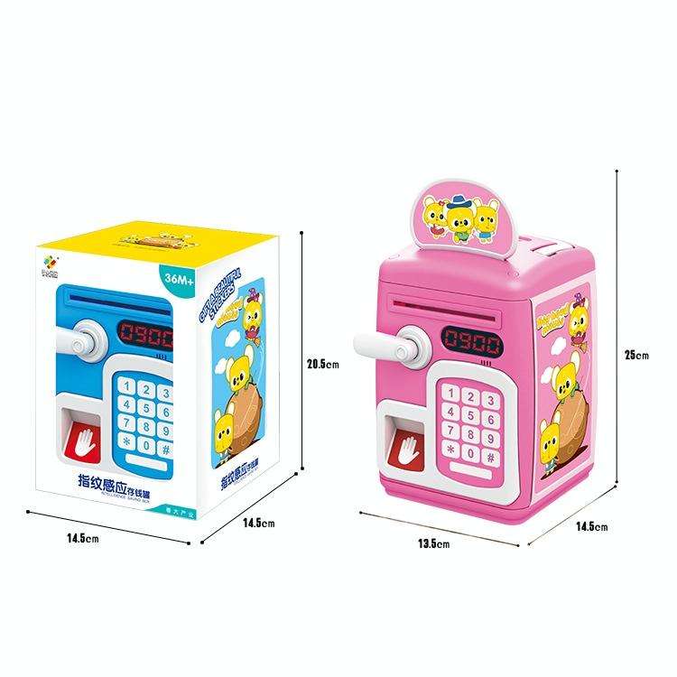 8001 Fingerprint Sensor Unlock ATM Piggy Bank Automatic Rolling Money Simulation Password Safe To...