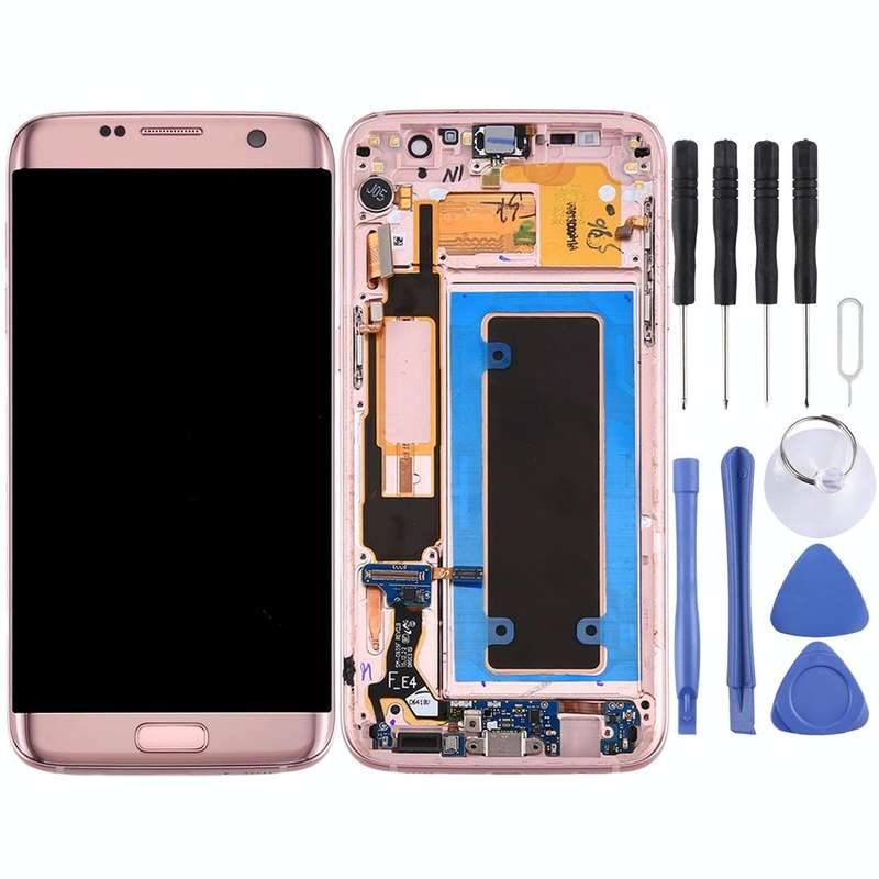 Original LCD Screen and Digitizer Full Assembly with Frame & Charging Port Board & Volume Button ...