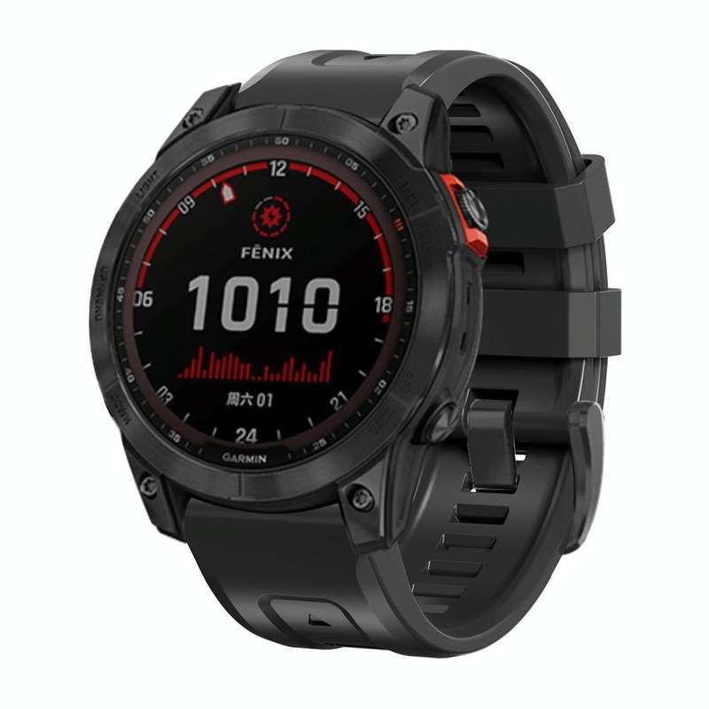For Garmin Fenix 7X 26mm Silicone Sport Pure Color Watch Band(Brown)
