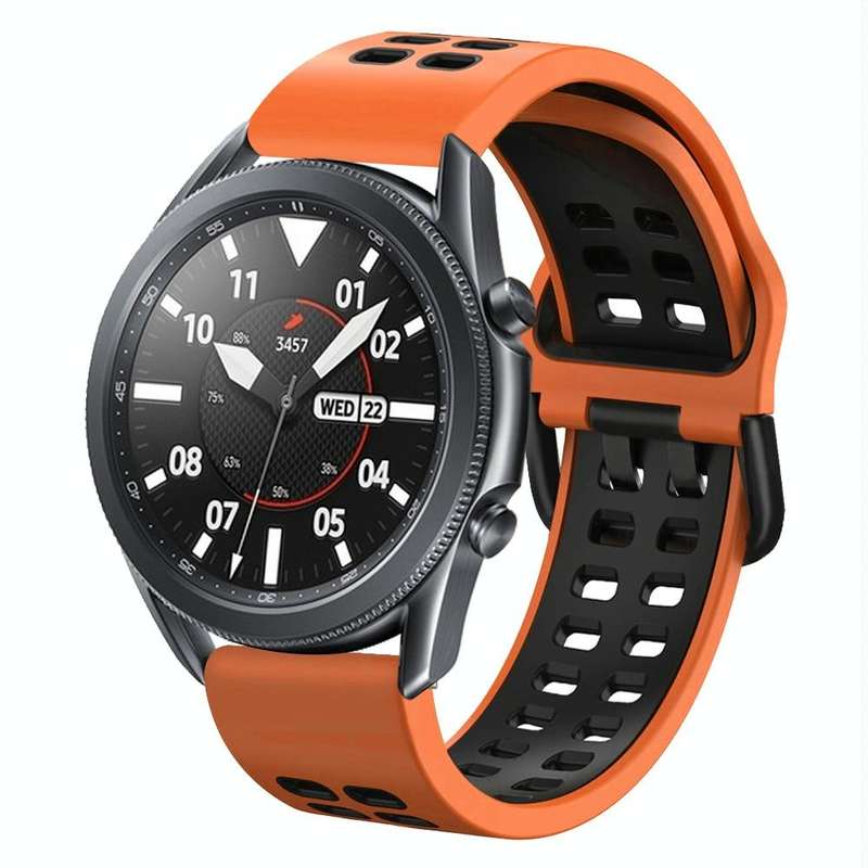 For Garmin Forerunner 645 Music 20mm Mixed-color Silicone Watch Band(Orange Black)