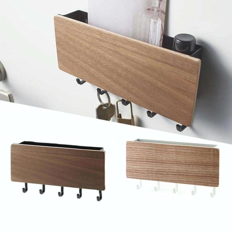 Punch-free Wall Key Hanger Multifunctional Hook Holder(White)