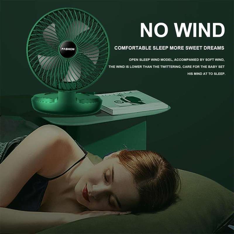 Folding Office Desktop Household Portable Small Fan, Size: 8 inch(White USB Direct Plug)