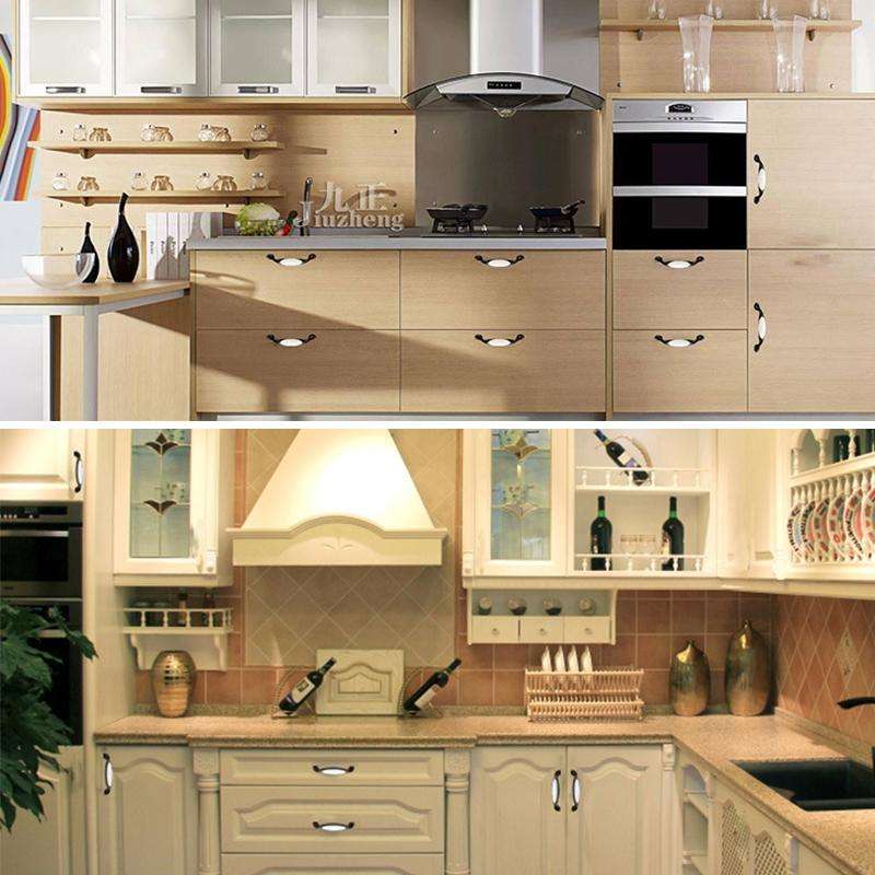 2 PCS 5003_128 Black and White Ceramic Closet Cabinet Handle Pitch: 128mm