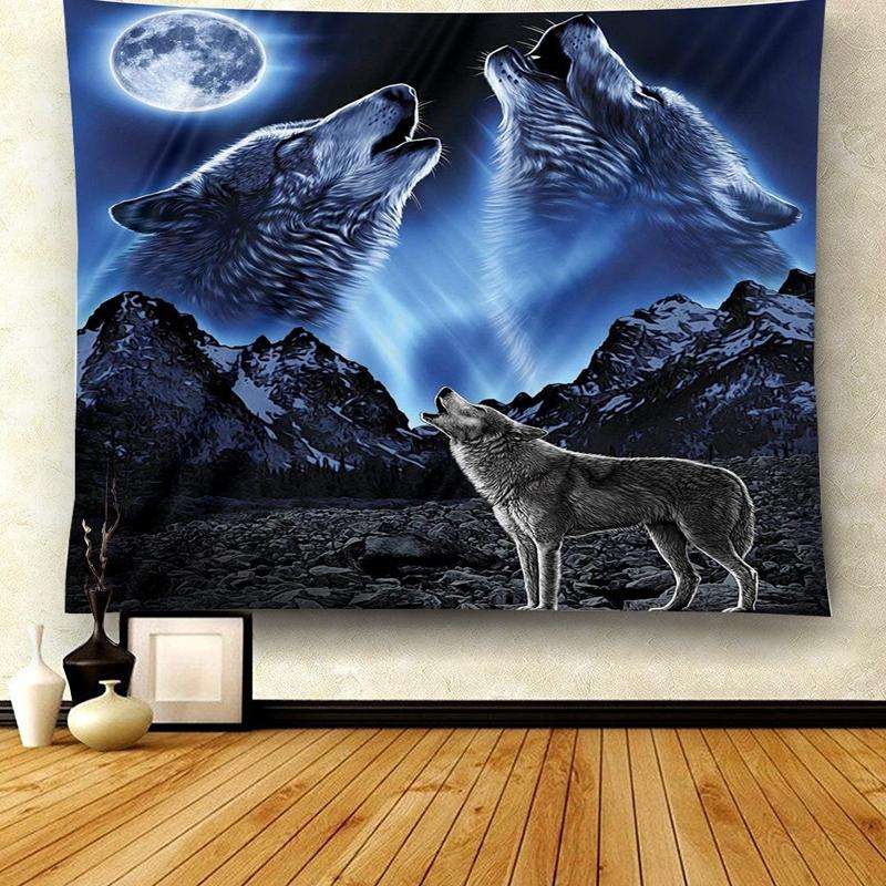 Multifunctional Fashion Simple Style Animal Hanging Carpet, Size:Smooth Surface M-130x150cm(Wolf ...