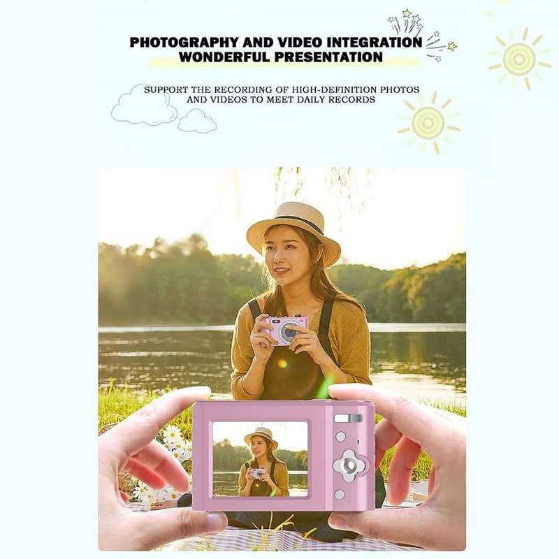 2.4-inch TFT Color Screen HD Digital Camera Portable Travel 8X Zoom Smart Camera(Silver Standard)