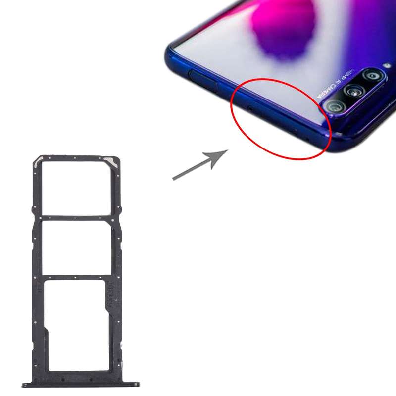 SIM Card Tray + SIM Card Tray + Micro SD Card Tray for Honor 20e (Black)