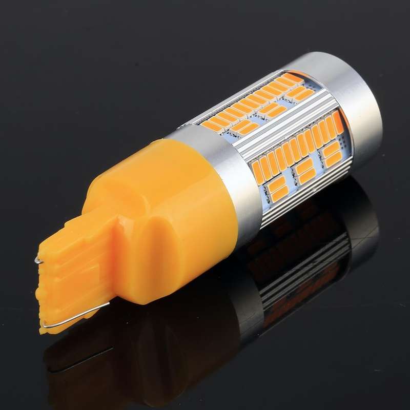 2 PCS T20 / 7440 DC12-24V 21W Car Turn Light 105LEDs SMD-4014 Lamps, with Decoder (Yellow Light)