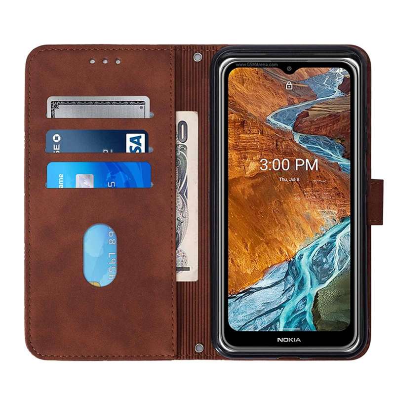 For Samsung Galaxy A73 5G Crossbody 3D Embossed Flip Leather Phone Case(Brown)