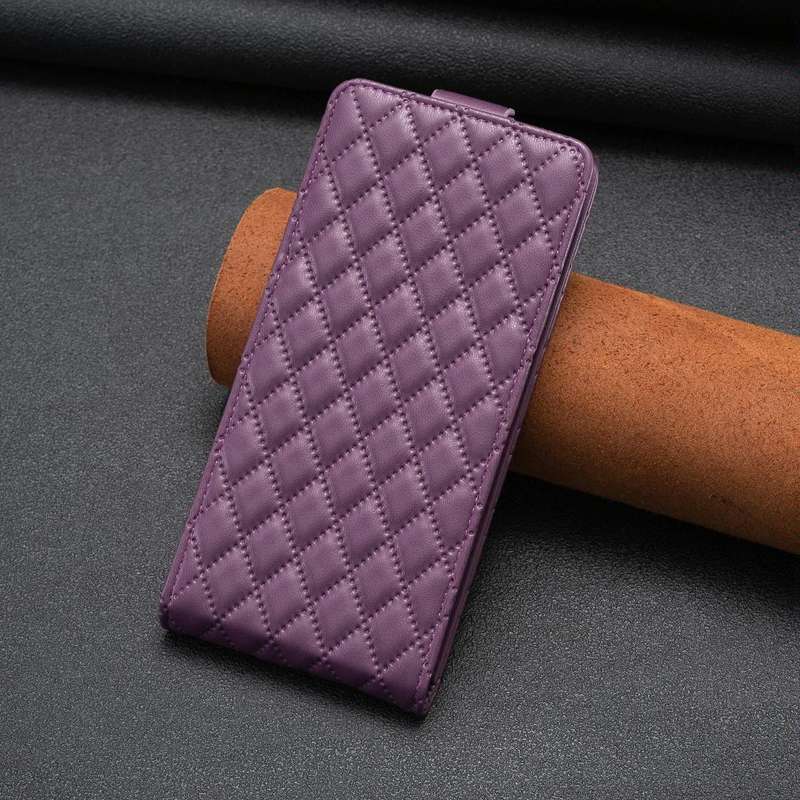 For vivo Y27 4G Diamond Lattice Vertical Flip Leather Phone Case(Dark Purple)