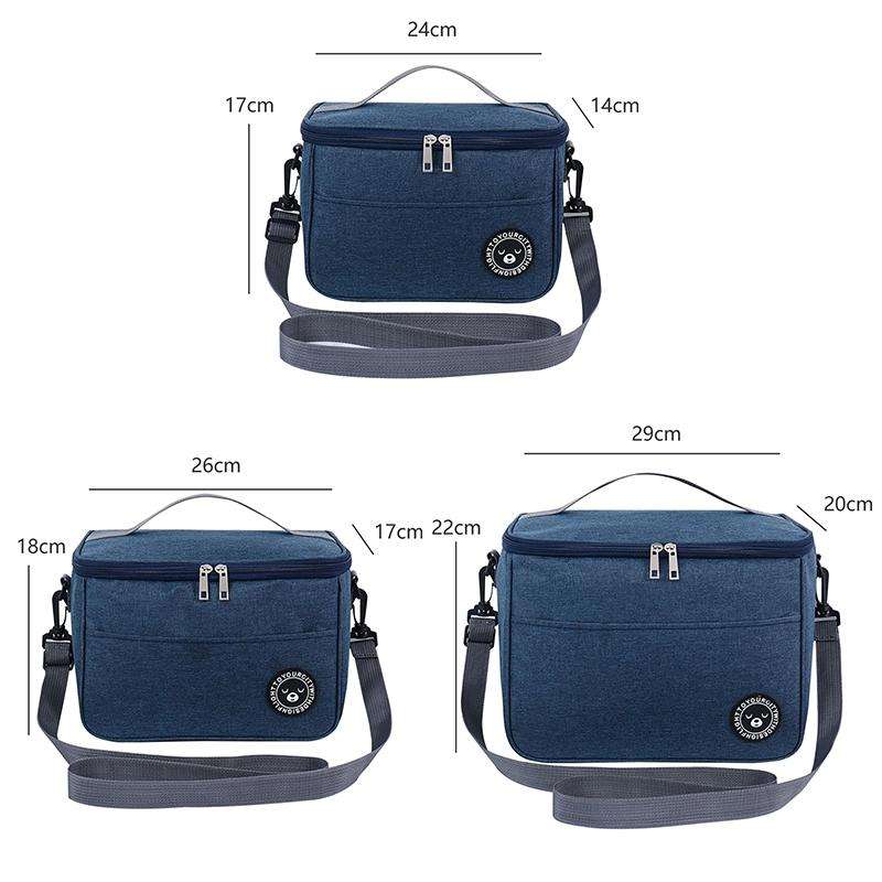 Thermal Lunch Box Bag Durable Waterproof Office Cooler Lunchbox with Strap L(Dark Red)