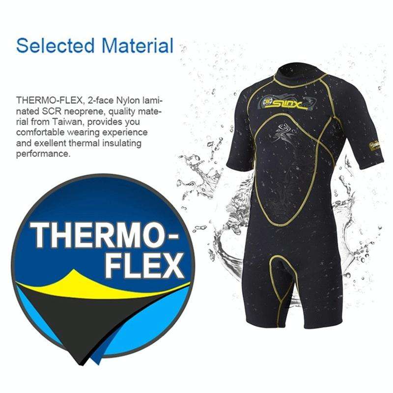 SLINX 1103 3mm Neoprene Super Elastic Wear-resistant Warm Y-splicing Wet Short-sleeved One-piece ...