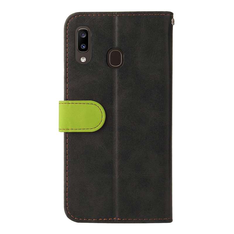 For Samsung Galaxy A20 / A30 Business Stitching-Color Horizontal Flip PU Leather Case with Holder...