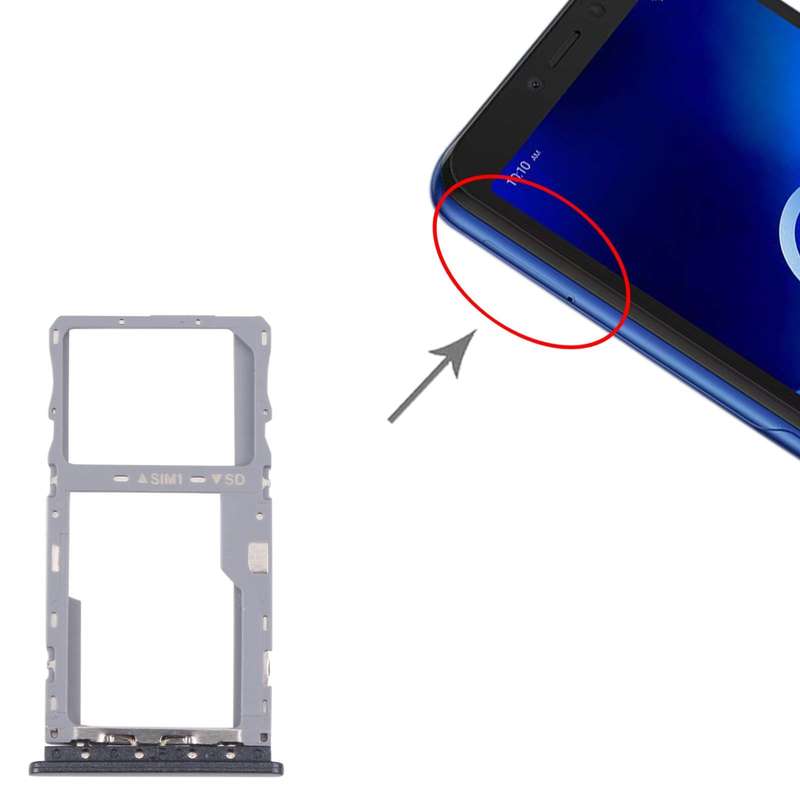 SIM Card Tray + Micro SD Card Tray For T-Mobile REVVL 4+ 5062 5062W 5062Z(Grey)