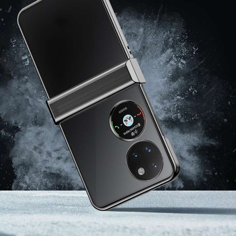 For Huawei P50 Pocket Electroplating PC Full Coverage Shockproof Phone Case(Black)
