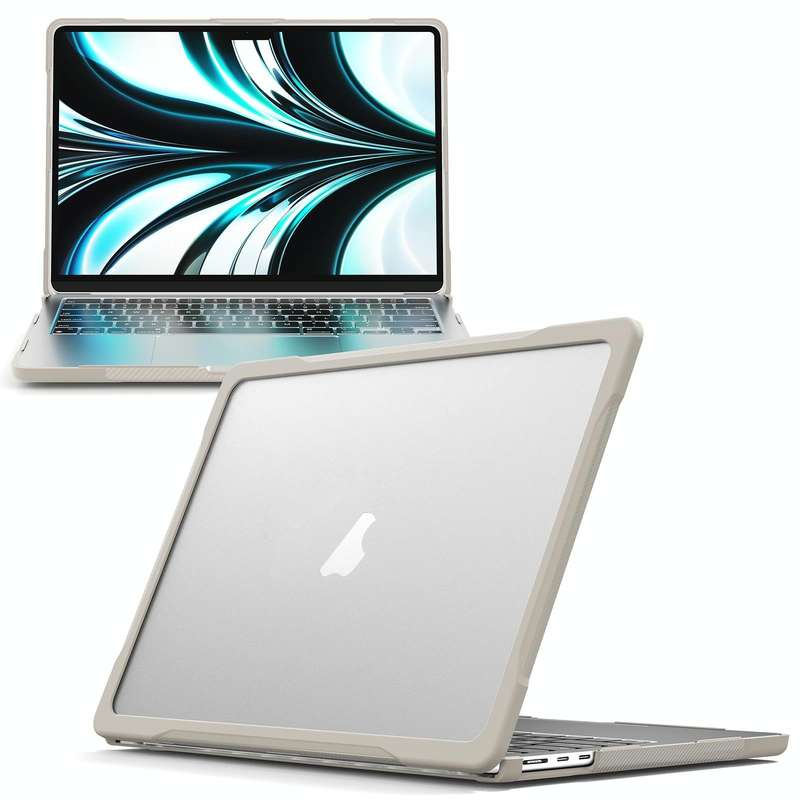For MacBook Air 13.6 inch A2681 2022 Translucent Laptop Protective Case(Khaki)