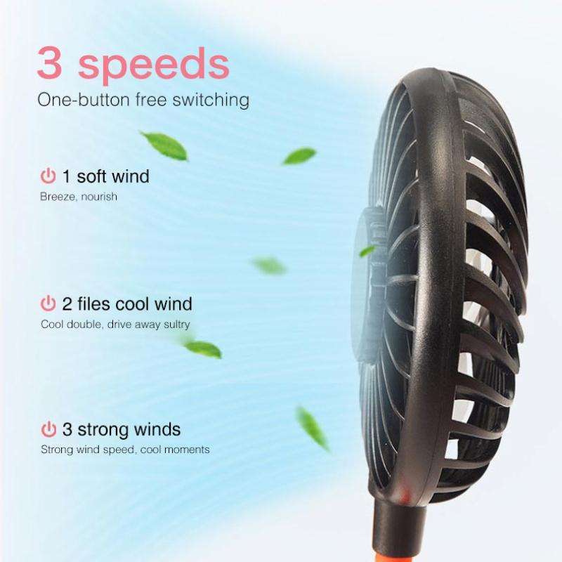 Creative Mini Hanging Neck Type Fan Outdoor LED Fan (Blue)