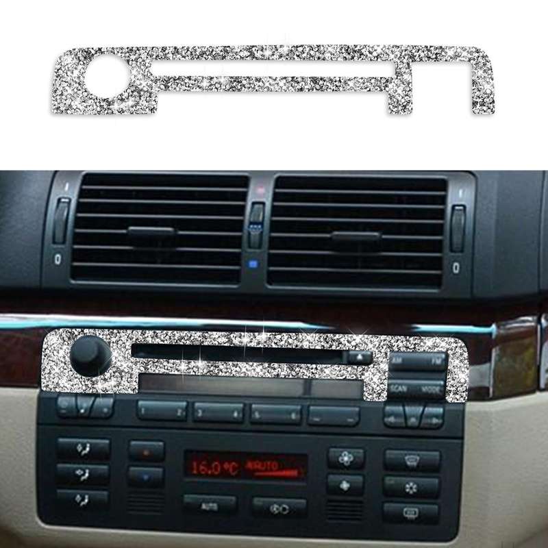 For BMW Series 3 E46 1998-2005 Car Center Control Panel Upper Diamond Decoration Sticker, Left an...